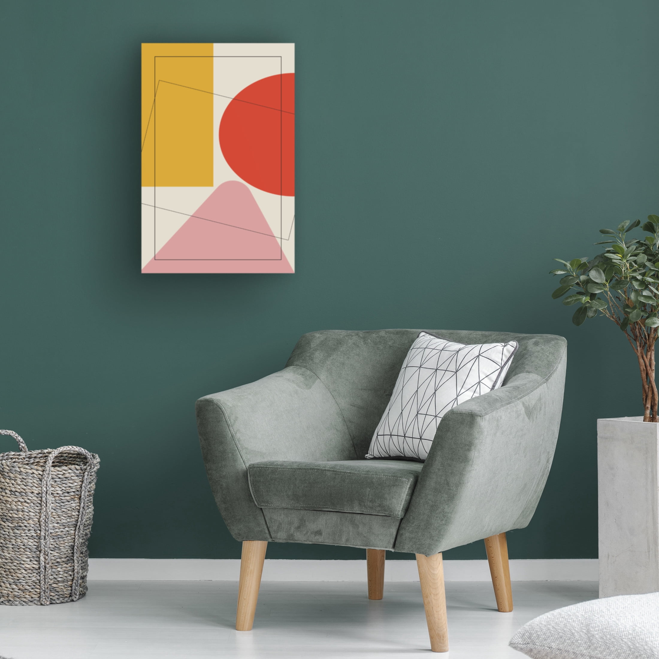 Trademark Fine Art Oju Design  Four Triangles Canvas Wall Art