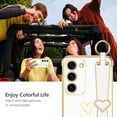 thumbnail image 6 of for Samsung Galaxy S23 Case 6.1", Cute Heart Wristband Lanyard Cross Body Strap Electroplated Camera Protection Shockproof Protective Case Women Girls for Samsung Galaxy S23 6.1"-White., 6 of 14