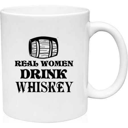 

Coffee Mug Real Women Drink Bourbon White Coffee Mug Funny Gifts Cup