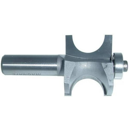 

Magnate 5825 Bull Nose (Half Round) Router Bit with Bearing — 3/4 Bead Diameter; 1/2 Shank Diameter; 3/8 Radius; 1-1/2 Shank Length; 1-7/16 Overall Diameter