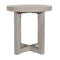 thumbnail image 2 of "East at Main Modern Solid Whitewash Wood Round X Base End Table, 22"" Diameter x 22"" Height", 2 of 8