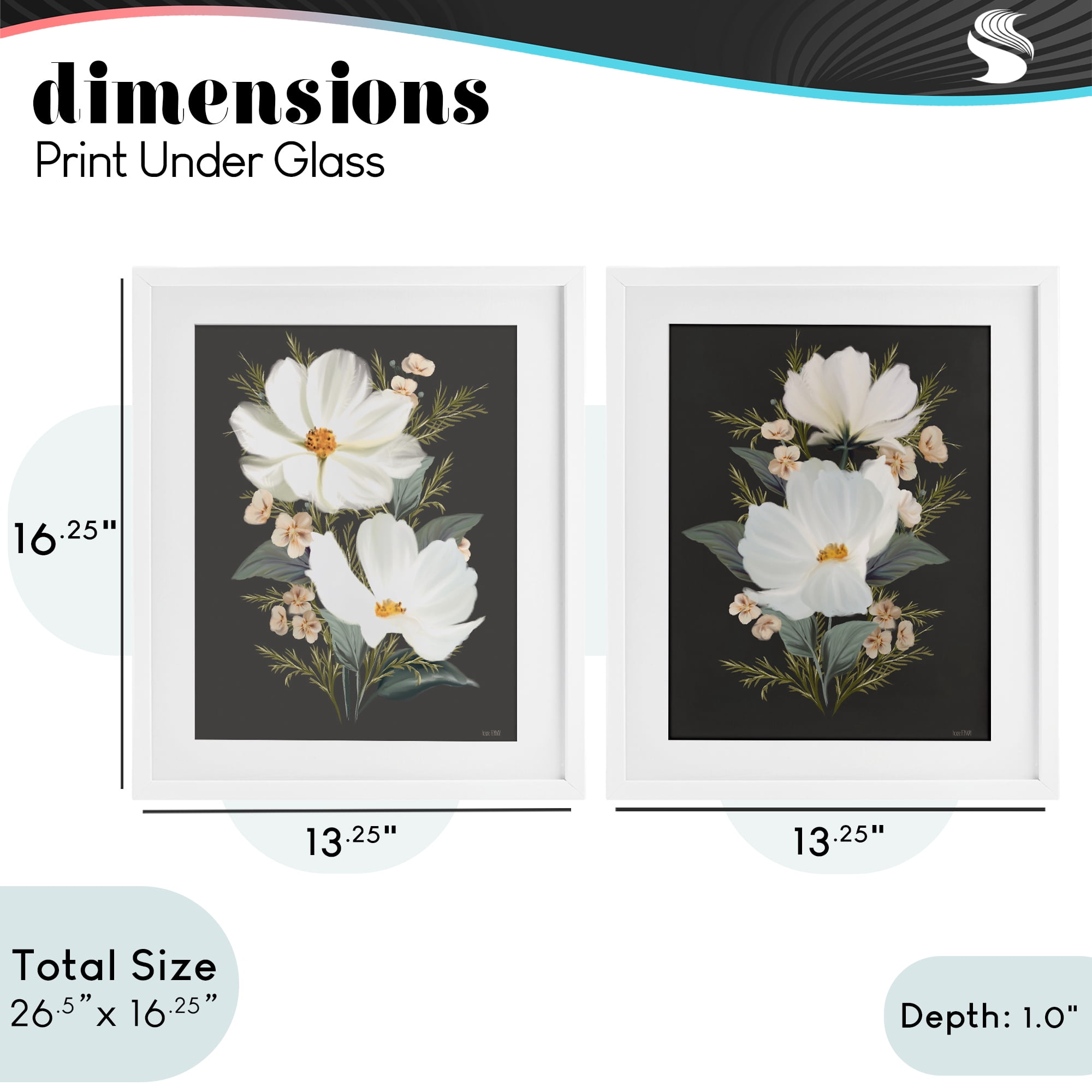 Stupell Industries Vintage Lace Cosmos 2 Piece White Framed Print Under Glass Set, design by House Fenway