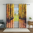thumbnail image 2 of Fall Forest Blackout Curtains, Autumn Orange Yellow Fallen Leaves Scenery Decor Bedroom Window Drapes 2 Panel, 52x96 Inch, 2 of 5
