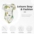 thumbnail image 6 of Easygdp Dinosaur on Excavator Women's One-Piece Swimsuit Slim Fit Crew Neck Bodysuit Athletic Swimwear with Concealed Buckle - XX-Large, 6 of 9
