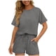 thumbnail image 1 of TaTaai Women's Short Sleeve Top and Shorts Set Round Neck Design Elastic Waist Shorts with Pockets Solid Color Casual Two Piece for Summer Daily Activities Gift, 1 of 5