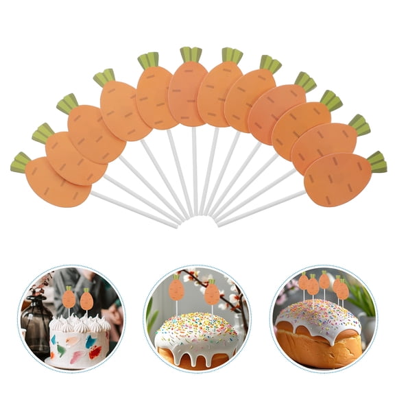 FOMIYES Carrot Cake Picks Orange Paper for Easter Dessert Decoration