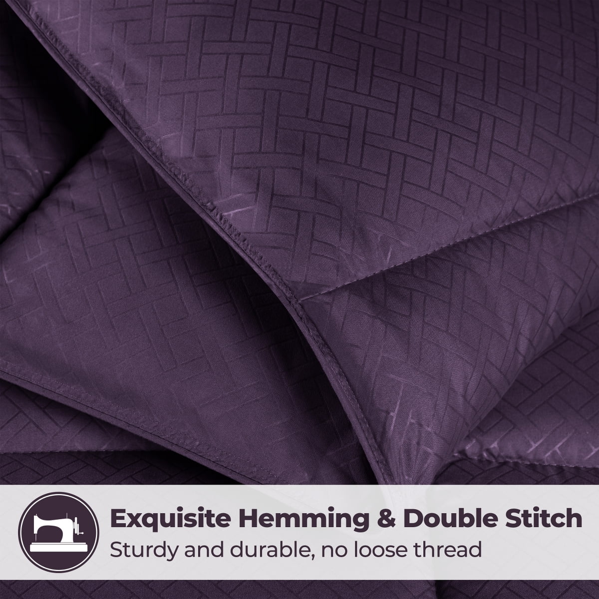 Superior Basketweave Plush Down Alternative Comforter, Full/Queen, Plum