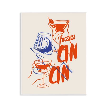 Stupell Industries Retro Cheers Cocktail Toast Wall Plaque Art, design by The Prints Vibe