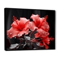 thumbnail image 2 of Designart "Vibrant Hibiscus in Coral" Floral Floater Framed Wall Art Print, 2 of 7