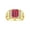 Ruby, variant on Men's Rings Yellow Gold Plated Silver Designer Style 10X8MM Emerald Cut Shape Gemstone & Diamonds Ruby July Birthstone Rings For Men Size 12