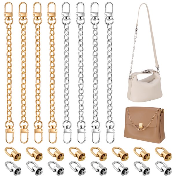 Armscye 24 Pcs Purse Strap Extender Set, 8 Purse Chain Strap with 16 D