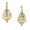 Ivory, variant on 1928 Jewelry Gold-Tone Ivory Color Porcelain Rose With Crystal Accent Filigree Drop Earrings