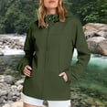thumbnail image 2 of Duoif Rain Jacket Women, Lightweight Raincoats Zip up Outdoor Hiking Windbreaker Jackets with Hood Lightweight Raincoat Jackets for Women Green XXXXXL, 2 of 7