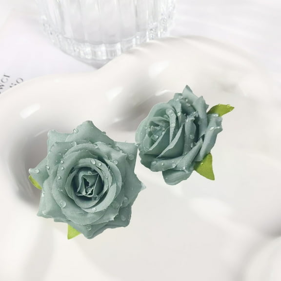 Blue Silk Flower Heads, Fake Floral DIY Decorations, Realistic Cloth Simulation Flowers for Crafts, Wedding Centerpiece Bouquet Supplies, 10 Pack Blue Artificial Blooms