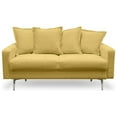 thumbnail image 2 of Pemberly Row Contemporary 58" Square Arm Velvet Loveseat in Gold, 2 of 2