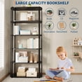 thumbnail image 4 of 6-Tier Bookshelf, Bookcase with Metal Frame, Book Shelf for Living Room, Home Office, Industrial Style, 4 of 7