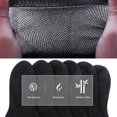 thumbnail image 4 of SERISIMPLE Bamboo Men Ankle Sock Thin Mesh Athletic Light Low-Cut Soft Breathable Socks 5 Pairs (Black, Large), 4 of 5