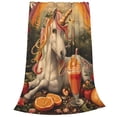 thumbnail image 2 of Pofeuu Countryside Fruit White Horse Print Ultra-Soft Micro Fleece Blanket,for Bed Or Sofa,All Season Throw Blankets Flannel Blanket-40"x30", 2 of 7