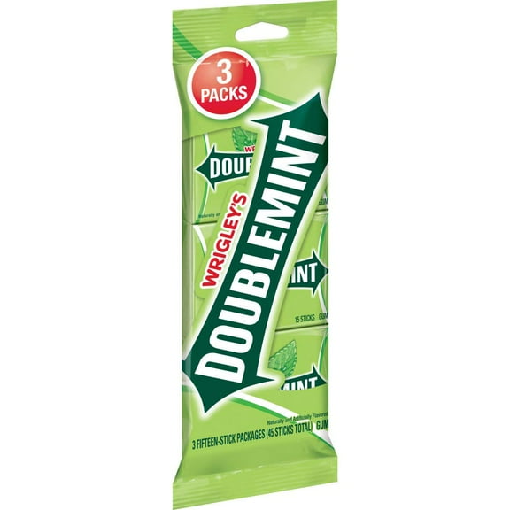 10 x - WRIGLEY'S Doublemint Chewing Gum Bulk Pack, 15 Stick Count (Pack of 3) - Gum Packs