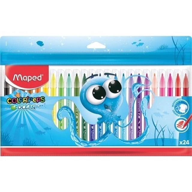 Marcador Para Colorear Delgado Est C/24 Pzas Ocean Maped K3KTV