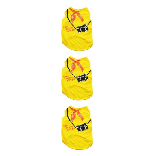 Ropa para cachorros Methold Algodón Sin hebillas Camisa para mascotas Chaleco Amarillo brillante M