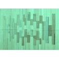thumbnail image 1 of Ahgly Company Machine Washable Indoor Rectangle Abstract Turquoise Blue Contemporary Area Rugs, 2' x 5', 1 of 4