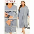 thumbnail image 5 of LOFIR Women Zipper Robe Long Sleeve Loungewear Lightweight Housecoat Full Length Robes for Women with Pockets, 5 of 7