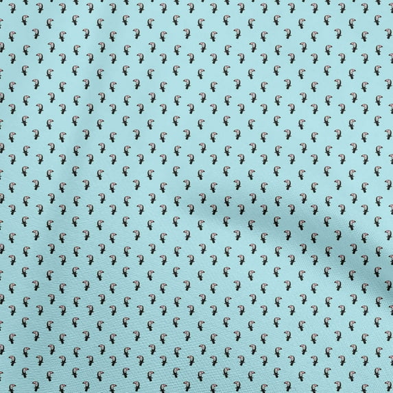 oneOone Cotton Cambric Turquoise Blue Fabric Toucan Sewing Craft Projects Fabric Prints By Yard 56 Inch Wide