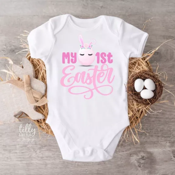 My 1St Easter Baby Bodysuit, First Easter Baby Bodysuit, Newborn Easter Gift, Cute Baby Onesie, BABY BODYSUIT LAT 4424