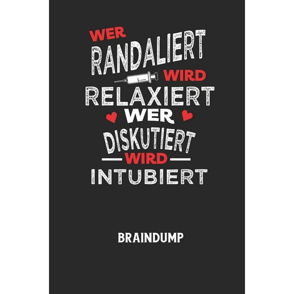 WER RANDALIERT WIRD RELAXIERT WER DISKUTIERT WIRD INTUBIERT - Braindump: Arbeitsbuch, um Gedanken und Ideen niederzuschreiben - für einen freien Kopf und neue Inspiration! (Paperback)
