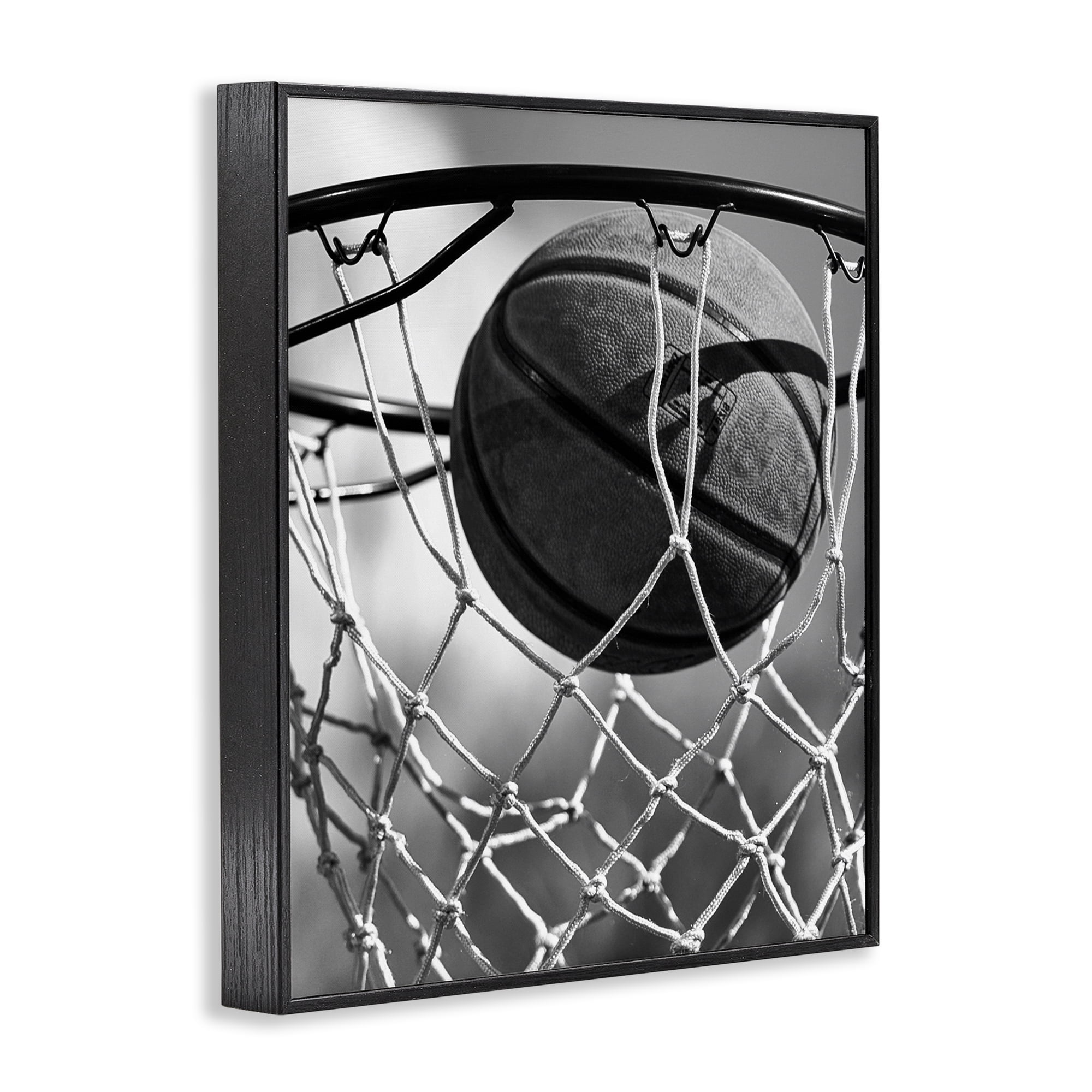 Stupell Industries Winning Basket Shot Black Framed Giclee Art, design by Marcus Prime