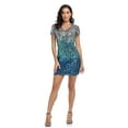 thumbnail image 6 of PrettyGuide Women's Sparkly Sequin Dress Sexy V Neck Short Sleeve Mini Cocktail Club Bodycon Homecoming Dresses, 6 of 7