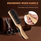 thumbnail image 3 of Cepillo de pelo de cerdas de jabalí para hombre con mango de madera, cerdas rígidas para dar brillo al cabello y al peinado., 3 of 5