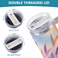 thumbnail image 5 of SKYSONIC Insulated Tumblers with Lids and Straws Handles 40oz Water Bottle Feather Colorful Travel Mug Reusable Stainless Steel Thermos Vacuum, 5 of 7
