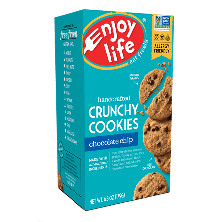 Enjoy Life Foods Gluten Free, Allergy Friendly Chocolate Chip Crunchy Cookies, 6.3