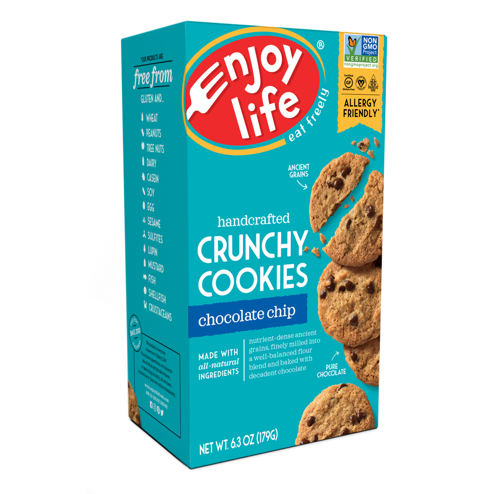 Enjoy Life Crunchy Chocolate Chip Cookies, Nut Free Cookies, 6.3 oz