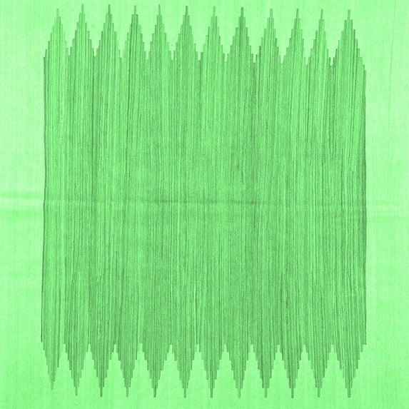 Ahgly Company Indoor Square Solid Emerald Green Modern Area Rugs, 4' Square