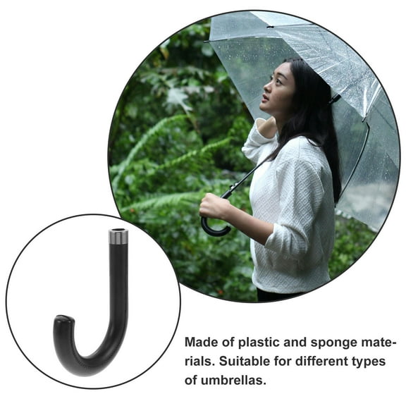 AURARMLET Outdoor Courtyard Umbrella Handle Replacement Black Plastic 1Set for Adults