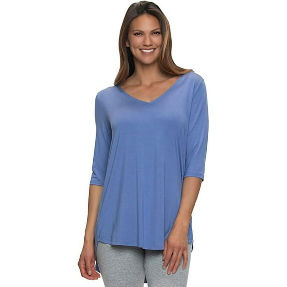 Felina Women's Modal V-Neck Tunic Top (Bleached Denim, X-Small)