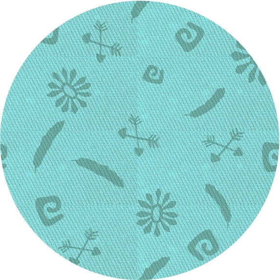 Ahgly Company Machine Washable Indoor Square Transitional Macaw Blue Green Area Rugs, 3' Square