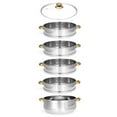 thumbnail image 6 of 2/3/4/5 Tiers Stainless Steel Steamer Pot Food Veg Cooker Pot Cooking Pan Steaming Pot Dim Sum Cookware Steamer Kit 28/30cm, 6 of 13
