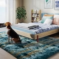 thumbnail image 3 of ZENELESS Fluffy Area Rugs, 5x7ft Blue and Yellow Fuzzy Non-Slip Carpets Perfect for Living Room, Dining Room, 3 of 5
