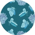 thumbnail image 1 of Ahgly Company Machine Washable Indoor Round Transitional Blue Area Rugs, 6' Round, 1 of 7