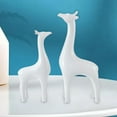 thumbnail image 4 of 2x Estatua de ciervo moderna Arte artesanal Artesanía de animales Escultura de la suerte de Feng Shui para Blanco, 4 of 9