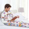 thumbnail image 6 of Picia LGBT Gnomes Pattern Men’s Long-Sleeve Sleepwear Set - Soft 2-Piece Loungewear with Pockets, Comfy PJs for Relaxing Nights-Large, 6 of 7