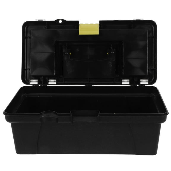 MERRYHAPY Portable Black Tool Storage Case with Removable Tray and Buckle Design for Home Use
