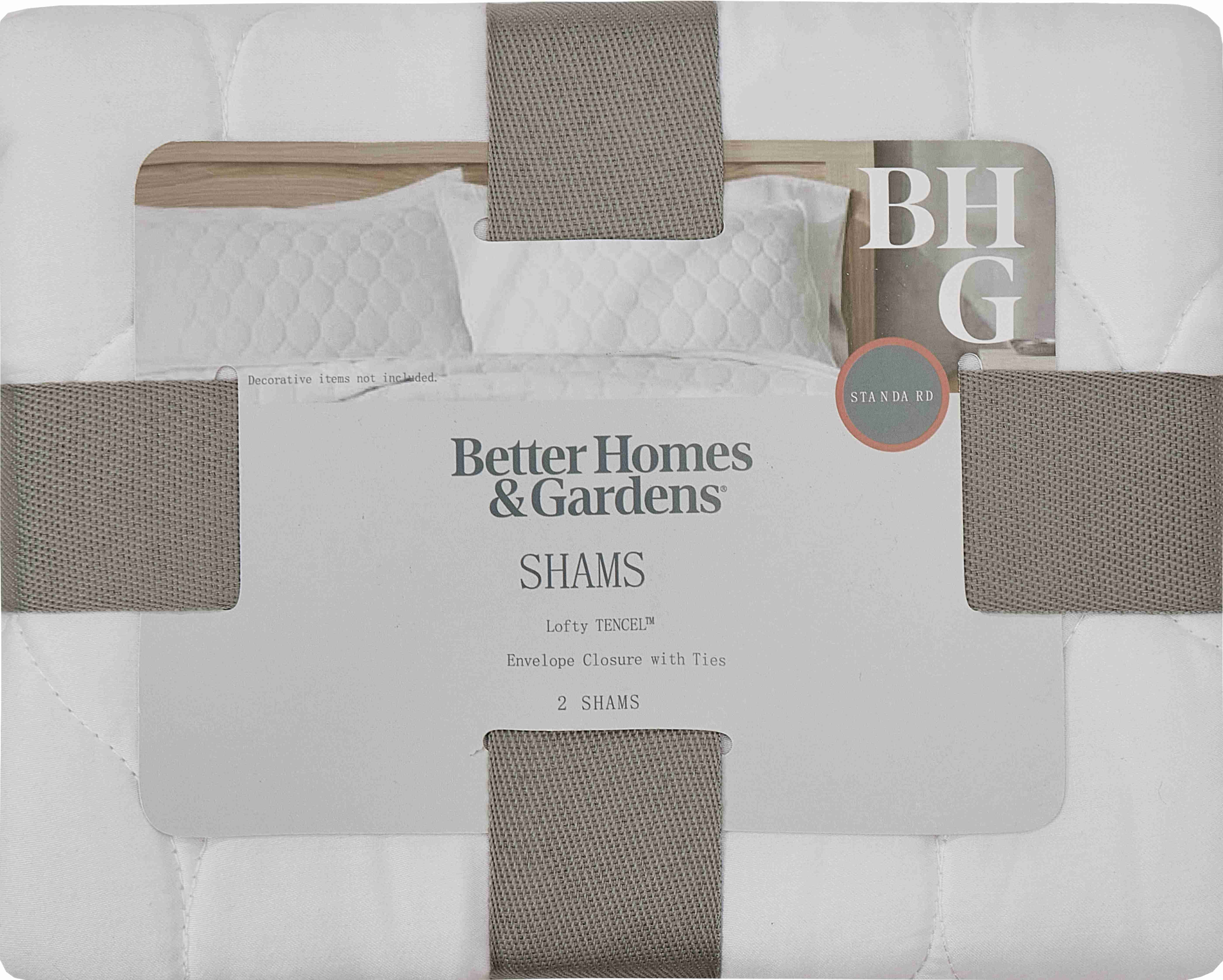 Better Homes & Gardens Tencel Pillow Shams, White, Standard (2 Count), All Ages
