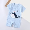 thumbnail image 2 of TOWED22 Newborn Short Sleeve Romper Print Jumpsuit Cotton Infant Clothes Baby Girl Boy One-Piece Outfit 0-12 Months Blue,18-24 M, 2 of 4