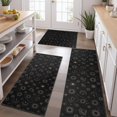thumbnail image 2 of Black Sun Moon Star Planet Constellation Pattern Kitchen Rugs Sets Of 3,Kitchen Runner Rugs Non Skid Washable,Decorative Kitchen Floor Mats for Kitchen,Sink,Laundry,17"x30"+ 17"x47" + 17"x59", 2 of 6