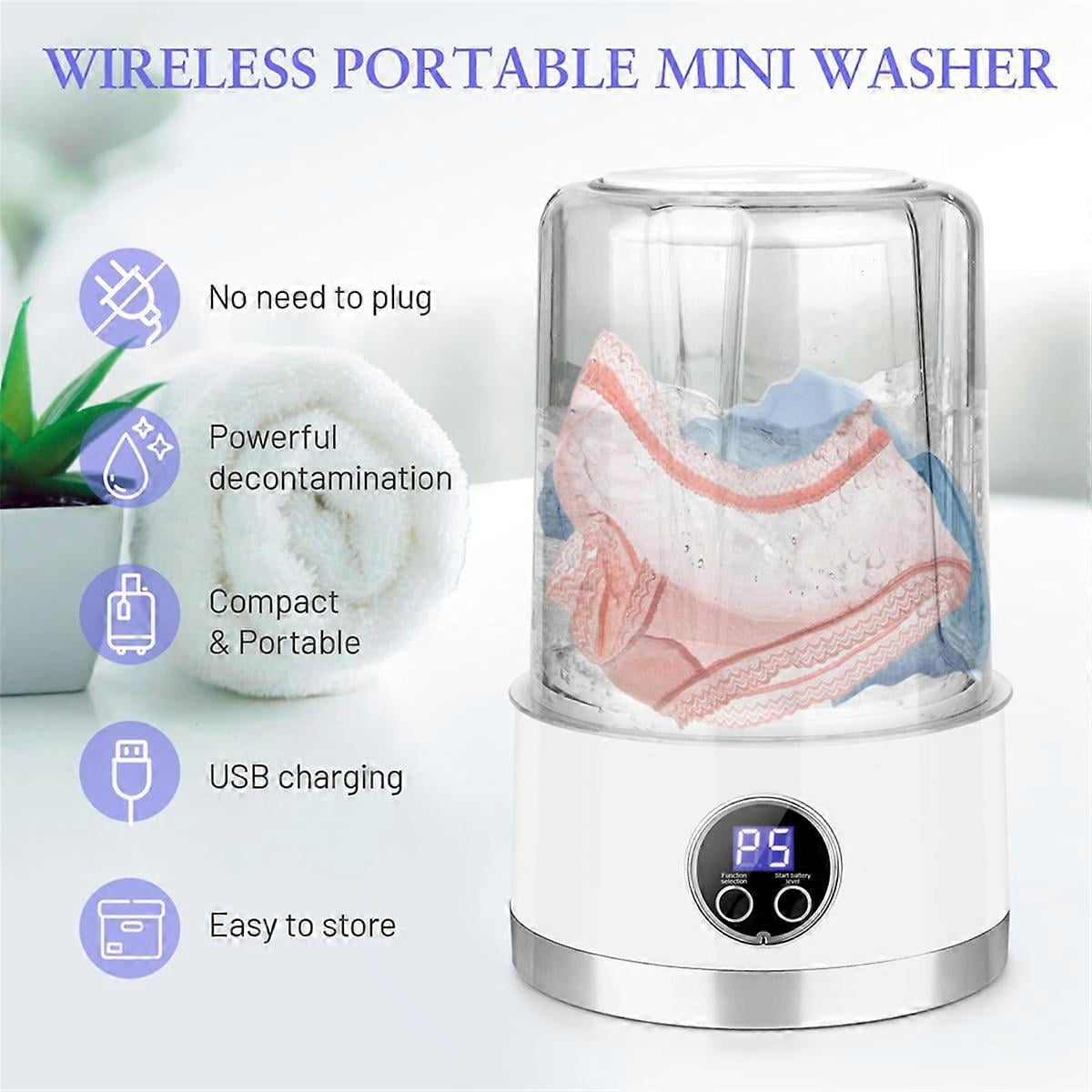 Underwear Washing Machine Rechargeable Washing Machine 3000 MAh Compact Deep Cleaning Underwear Sui